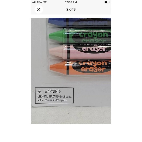 12 COUNT LOT NOVELTY COLLECTIBLE CRAYONS ERASERS FUN DECORATIVE NICELY DETAILED - Picture 4 of 4